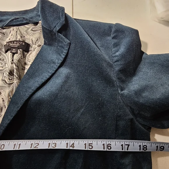 🍂SOLD🍂 Talbots Teal Blue One Button Blazer Jacket Lined 8P - Picture 13 of 15